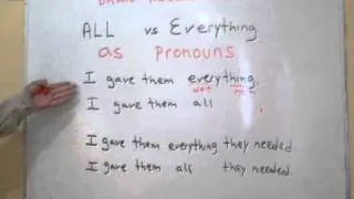 English Lesson  ALL vs  EVERYTHING como usar all y everything