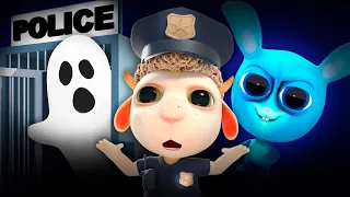 Police Officer vs Ghosts and Rabbits | Cartoon Kids an Funny Short Stories | Dolly and Friends 3D