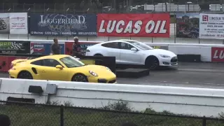 Tesla Model S P85D vs. Porsche 911 Turbo