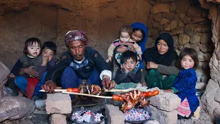 Life Underground: Family Meal in a Cave | Village Life Afghanistan