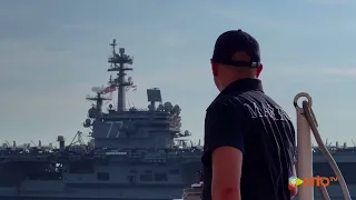 Nave Amerigo Vespucci incontra in mare la portaerei americana USS George H.W. Bush - www.HTO.tv