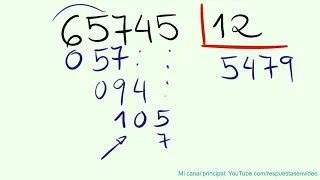 Entiende las Divisiones SIN RESTA - EJEMPLO ( 65745 entre 12 )