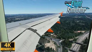 (4K) *HEATWAVE* Easyjet A320 Landing at Gatwick during intense Heat | Microsoft Flight Simulator