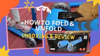 Kick & Roll Scooter Unboxing Tamil /Review || How to Fold And Unfold Scooter|| Best Scooter for kids