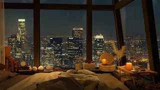 4K Cozy Bedroom in Los Angeles with Smooth Piano Jazz Music for Relaxing, Chilling