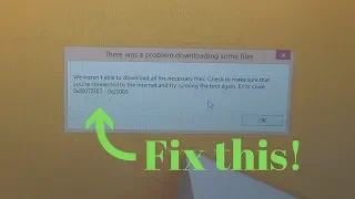 How to fix error We weren't able to download all the necessary files. 0x80072EE7 - 0x20000