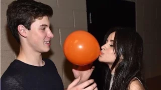 Shawn Mendes and Camila Cabello sing with helium