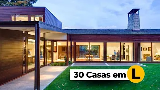 30 Modelos de Casas em L Espetaculares para inspirar seu Projeto