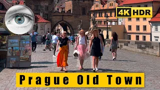 4K Czech Republic Prague walk: Charles Bridge - Old Town Square 🇨🇿 HDR ASMR