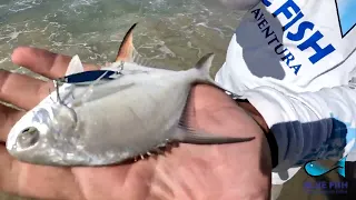 PESCARIA ULTRALIGHT com iscas artificiais na PRAIA de COPACABANA utilizando MICROJIGS