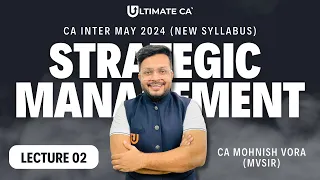 Lec 2 | Strategic Management | CA Inter May 24  | New Syl. | CA Mohnish Vora | MVSIR