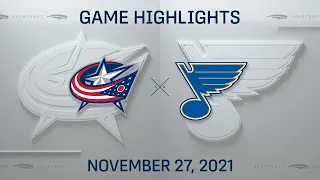 NHL Highlights | Blue Jackets vs. Blues - Nov. 27, 2021