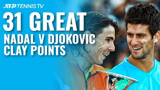 31 Incredible Rafa Nadal v Novak Djokovic Clay Points! 🤯