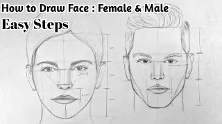 How to Draw Face, Male and Female, Basic Proportion