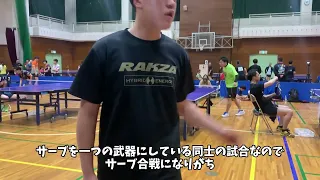 左シェークの選手とサーブ合戦！？