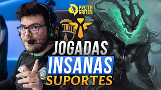 4 PLAYS INSANAS DE SUPORTES BRASILEIROS - LEAGUE OF LEGENDS