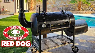 My New Backyard Offset Smoker - Bison Smokers Red Dog - Smokin' Joe's Pit BBQ