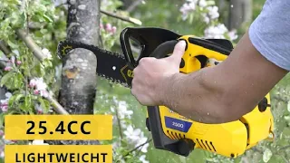 QZTODO 12 Inch Top Handle Chainsaw, 2 Stroke 25 4 CC Portable Little Gas Powered Chain Saws Review