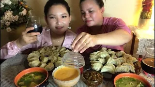 Nepali mukbang.Chicken &pork Splcy Momo /Achar mukbang