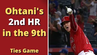 Shohei Ohtani crushes a game-tying homer in the 9th inning, the second 3-run home run of the game