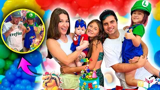 OS MALOUCOS VEIO NO MESVERSÁRIO DA AYLA !! TEMA SUPER MARIO BROS!!  (5° MESVERSÁRIO) | YU e FAMÍLIA