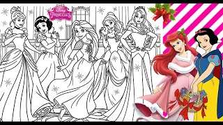 Disney Princesses All Together Coloring Compilation TOP 5 Faves SNOW WHITE ARIEL BELLE  ELSA ANNA