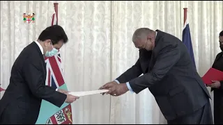 President Ratu Wiliame Katonivere receives letters of credentials from Pakistani