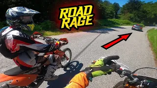 Angry People Harassing Dirt Bikers - Motorcycle Road Rage | KTM Crash