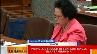 BT: Privilege speech ni Sen. Santiago, inaabangan na