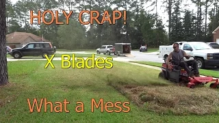 Cutting Super Thick St Augustine Grass - Demo Cross X Blade Mowing with a  Zero Turn ZTR Mower