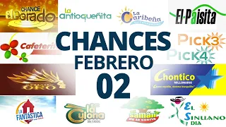 Resultados del Chance del Jueves 2 de Febrero de 2023 | Loterias 😱🤑💰💵