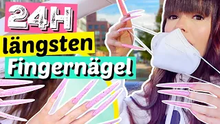 24 Stunden mit den LÄNGSTEN Fingernägeln der Welt 😧| ViktoriaSarina