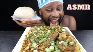 Mukbang Asmr Oxtail OKRO soup & Pounded Yam. I am living in Darkness in Nigeria!