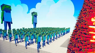 100x MINECRAFT ZOMBIE + 2x GIANT vs 2x EVERY GOD - TABS | Totally Accurate Battle Simulator 2024