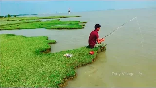 Fishing at sea with beautiful natural | Sea Fishing by #Daily Village Life (Part-333)