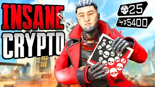 INSANE CRYPTO 25 KILLS & 5400 DAMAGE GAMEPLAY (Apex Legends Gameplay)