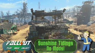 Fallout 4 Sunshine Tidings No Mods Settlement Tour! Traps, Towers in a Farm Outpost, 2023.