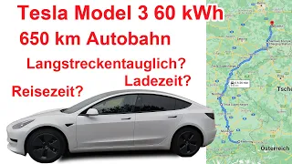 Langstrecke Tesla Model 3 MiC 60 kWh 650 km