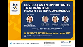 COVID-19 as an opportunity to strengthen health system governance