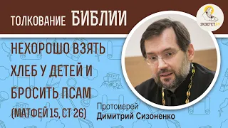 Нехорошо взять хлеб у детей и бросить псам (Матфей 15:26) Протоиерей Дмитрий Сизоненко. Толкование