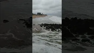 Rough surf and huge waves caused by Hurricane Franklin in Ocean Grove beach NJ #video