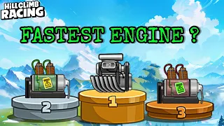 Which ENGINE is FASTER ? Hill Climb Racing || MAXED GARAGE VEHICLES