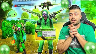 فري فاير | تحدي يوم كامل باللون الاخضر 😱🔥 الرجل الاخضر يلاقي فتاة احلامه ف القيم ❤️🔥 Free Fire