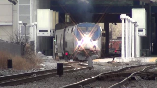 AMTRAK IN EMERGENCY BRAKING AND SPARKS FLY HD