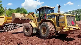 Komatsu GD675 Greyder ve CAT 966H LODER Stabilize Yol Dolgusu Yapıyor (2/3) Piotr Wilcynski Bulvarı