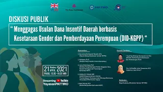 Diskusi Publik DID Kesetaraan Gender dan Pemberdayaan Perempuan (DID-KGPP)