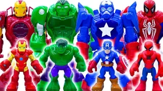 Power Rangers & Marvel Avengers Toys Pretend Play | Superhero Robots Save The Day