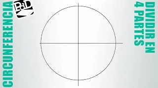 Dividir una circunferencia en 4 partes iguales.