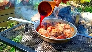 The best CHICKEN cooked outdoors -  My italian recipe "Pollo alla Cacciatora" - ASMR Relaxing