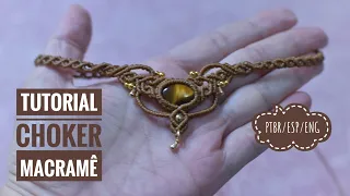 Macramê Tecendo Cor em Nós | TUTORIAL Colar CHOKER em MACRAMÊ | 24/23